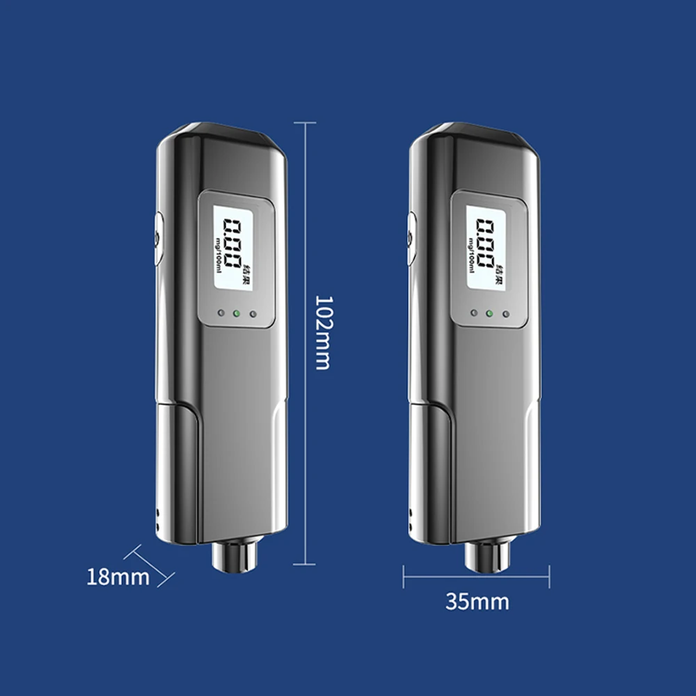 3 in 1 Non-Contact Alcohol Tester with LED Digital Display Type-C Charging Handheld Accuracy Breathalyzer Diagnostic Tool