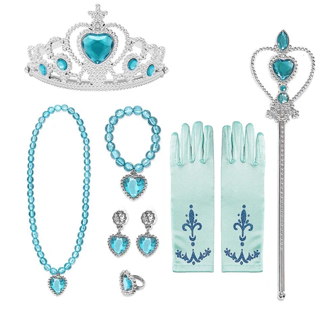 Disney Frozen 1/2 accessori Elsa guanti bacchetta corona Set di gioielli  Elsa parrucca treccia per abito da principessa abbigliamento accessori  Cosplay - AliExpress