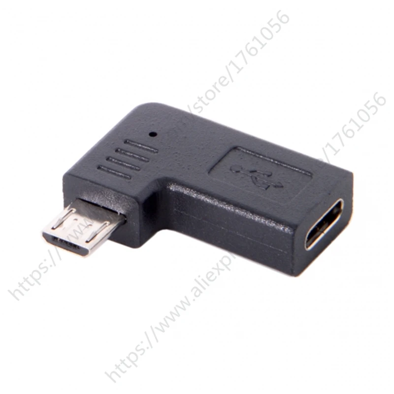 USB-C Type-C 암-마이크로 USB 2.0 5핀 수 데이터 어댑터 90도 왼쪽 및 직각 유형