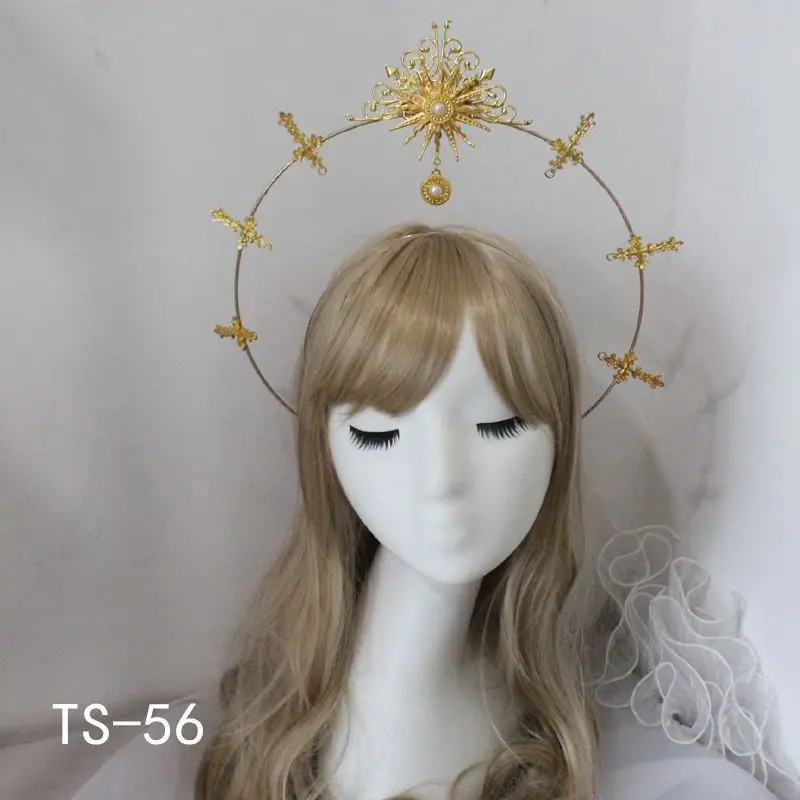 IYOU – Cerchietto Aureola Con Stelle E Perle Dorate – Copricapo Per Sposa, Dea Greca, Halloween E Feste A Tema – Taglia Unica Regolabile