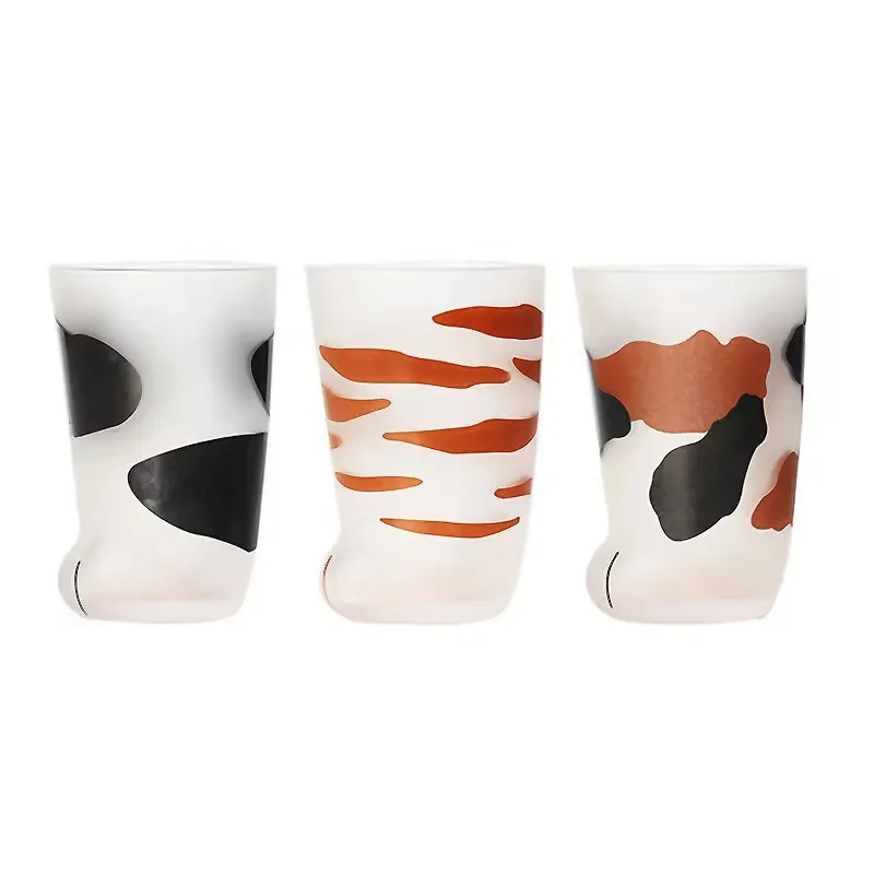 Double Wall Glass Cup Cat&rsquo;s Claw Cup Cute Glass Couple Creative Cat&rsquo;s Foot Cup Household Water Ins Casual Breakfast Glass