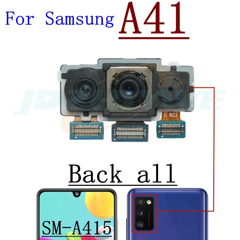 삼성 A31 A315F A41 A415F 전면 셀카 후면 메인 카메라 모듈 플렉스 케이블용 전면 후면 카메라