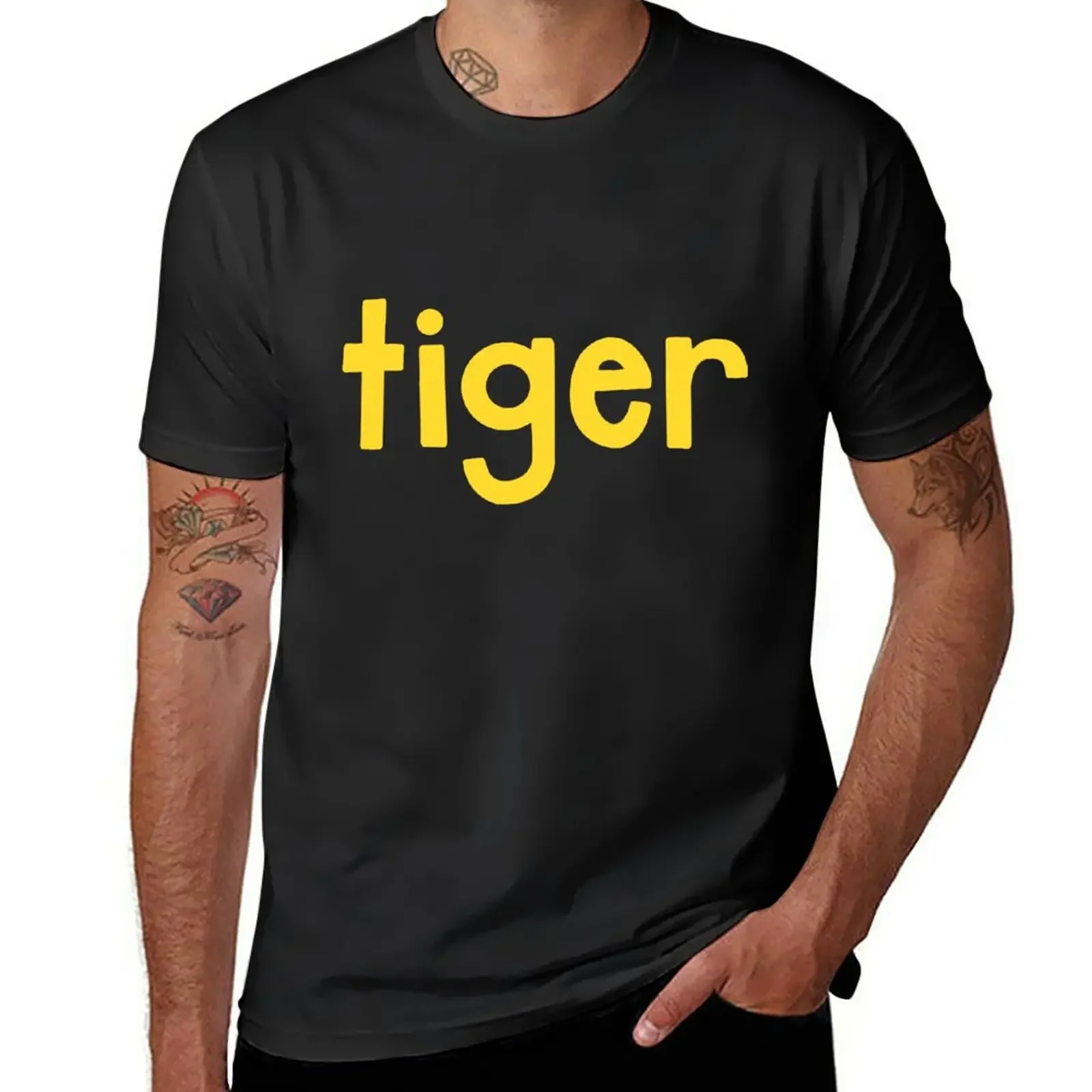 

Tiger Black T-Shirt vintage sweat men clothing