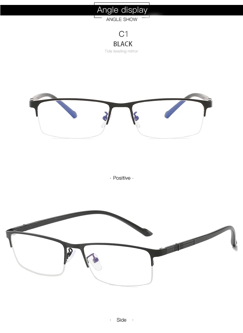 2PCS herren Business Lesebrille Metall Halb-rahmen Männer Frauen Mode Presbyopie Brillen Hyperopie Anti Blau Licht Brillen – Detail 7