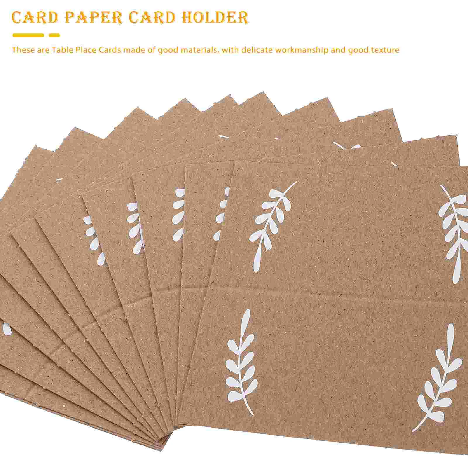 50 Pcs Desktop Seat Card Paper Business Holder Cardboard Wooden Station Sign Message Table Decor Name Cards Event Place Wedding