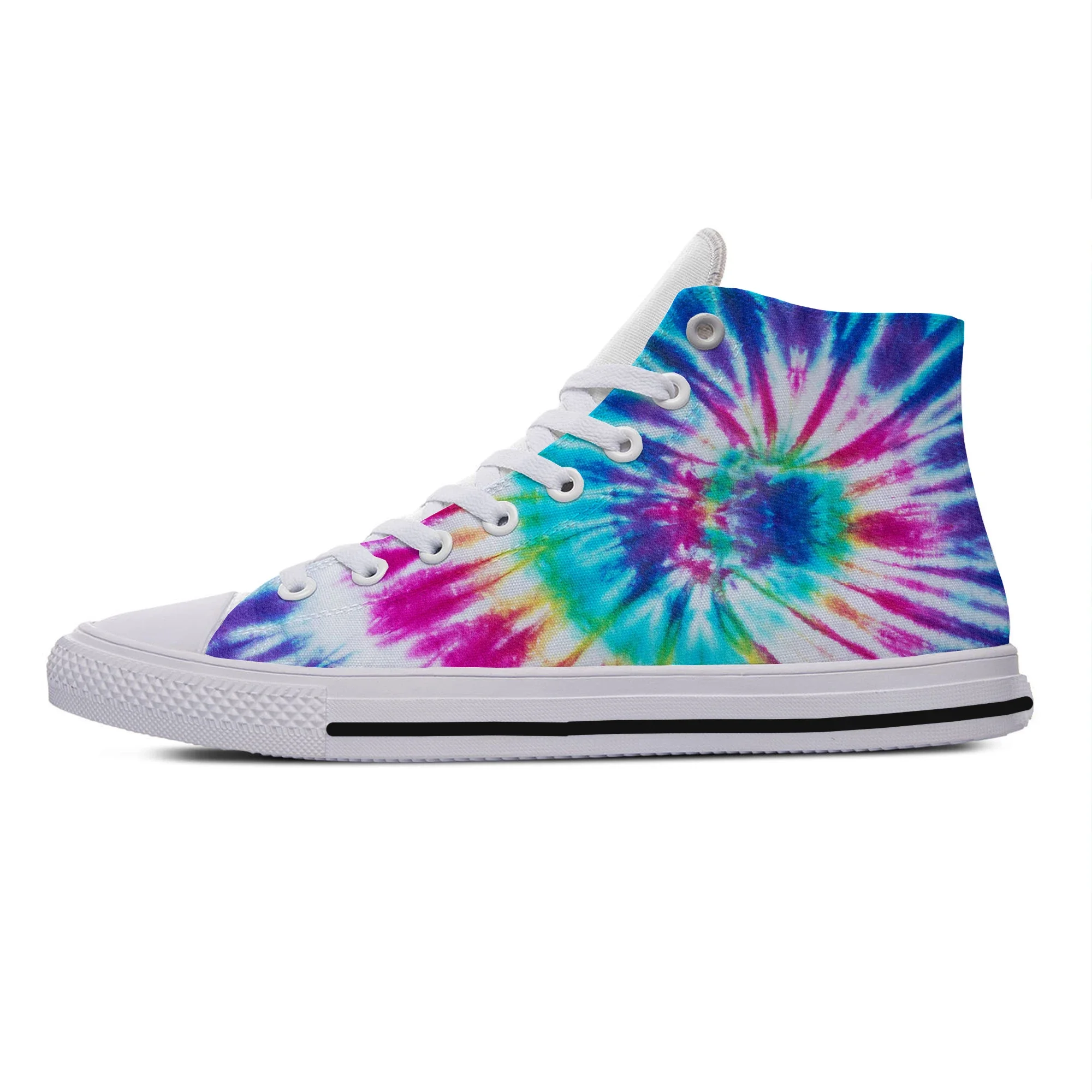 Hot Summer Multicolor Tie Dye Color Novelty Design High Top Latest Canvas Shoes Men Women Casual Sneakers Classic Board Shoes