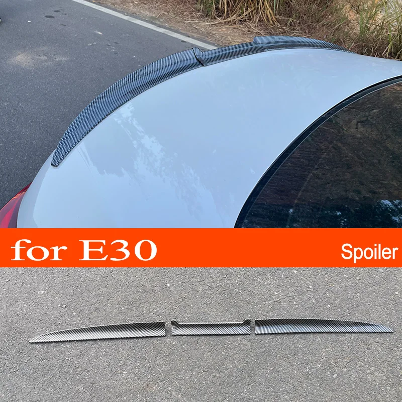 E30 Gloss Black / Carbon Look 3 Sezioni Pvc Car Rear Trunk Wing Lip Spoiler Car Window Roof Top Spoiler Per Bmw Serie 3