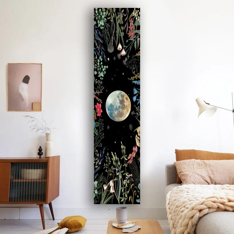 Arazzo da parete Albero della vita, sole e luna, arazzo nero per camera da letto o soggiorno, 130 x 150 cm | Leroy Merlin