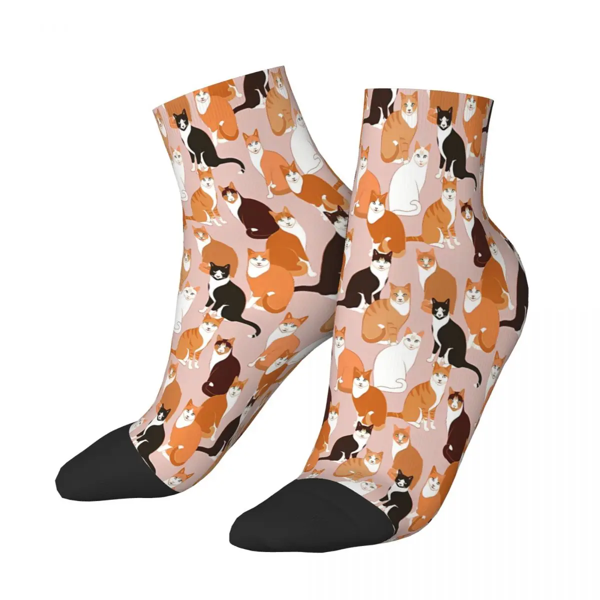 

Ginger Cats On Pink Ankle Socks Male Mens Women Spring Stockings Printed
