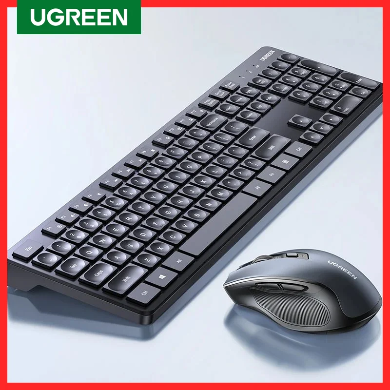 UGREEN Keyboard Mouse Wireless 2.4G English Russian Keycap For MacBook Tablet Office PC Accessories Mice 104 Keycaps Keyboard