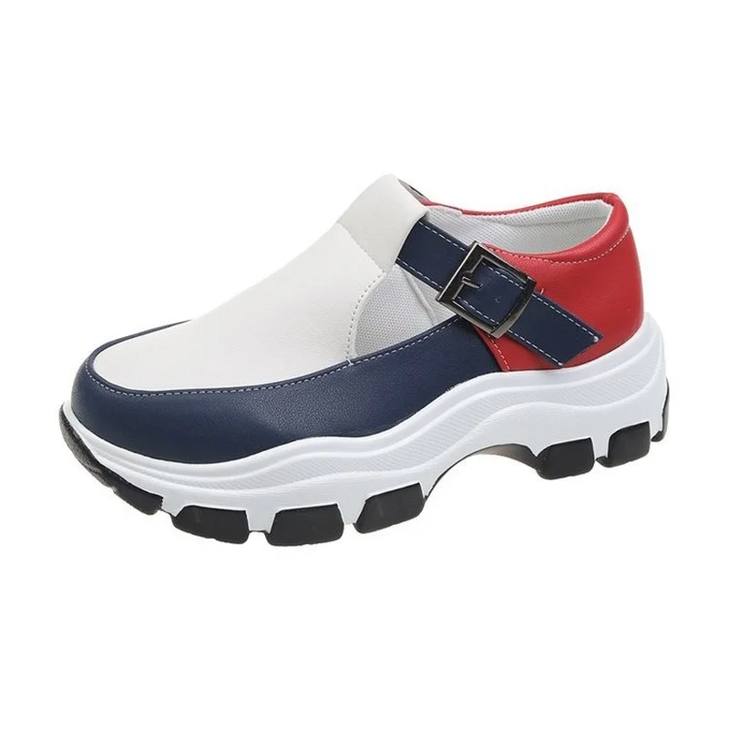 2022 Women Platform Sneakers Ladies Buckle Wedge Casual Sports Shoes Fashion Plus Size Women's Vulcanized Shoes Zapatillas Mujer