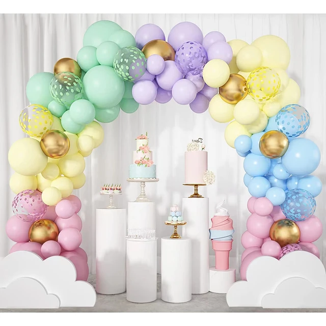 Pastel Rainbow Balloons Arch Garland Baby Shower Kids Birthday Wedding  Baptism