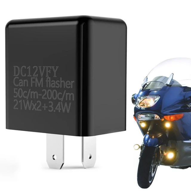 Relé intermitente de 12 V para relé de señal de giro LED, relé intermitente  de 2 pines para motocicleta, intermitentes electrónicos impermeables de