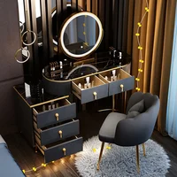 Modern Luxury Vanity Table Storage European Big Study Corner Women Organizer Dressing Table Girl Penteadeira Chinese Furniture 3