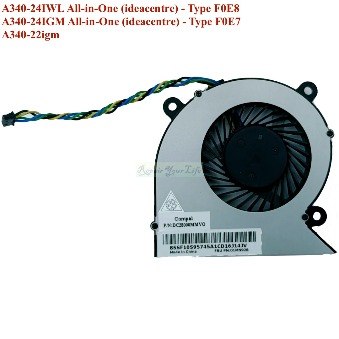 Aio Cpu Ventilador de Refrigeração para Lenovo All-in-one pc Cooler Fãs Lenovo A34024iwl A340-24igm 22igm 01mn928 Sf10s95745 Dc28000 Mmd0 - Imagem 6