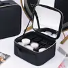 Cosmetic Pouch with Dividers Capacity Cosmetic Bag with Led Mirror Multi Compartments Portable Travel Makeup for Artists 2