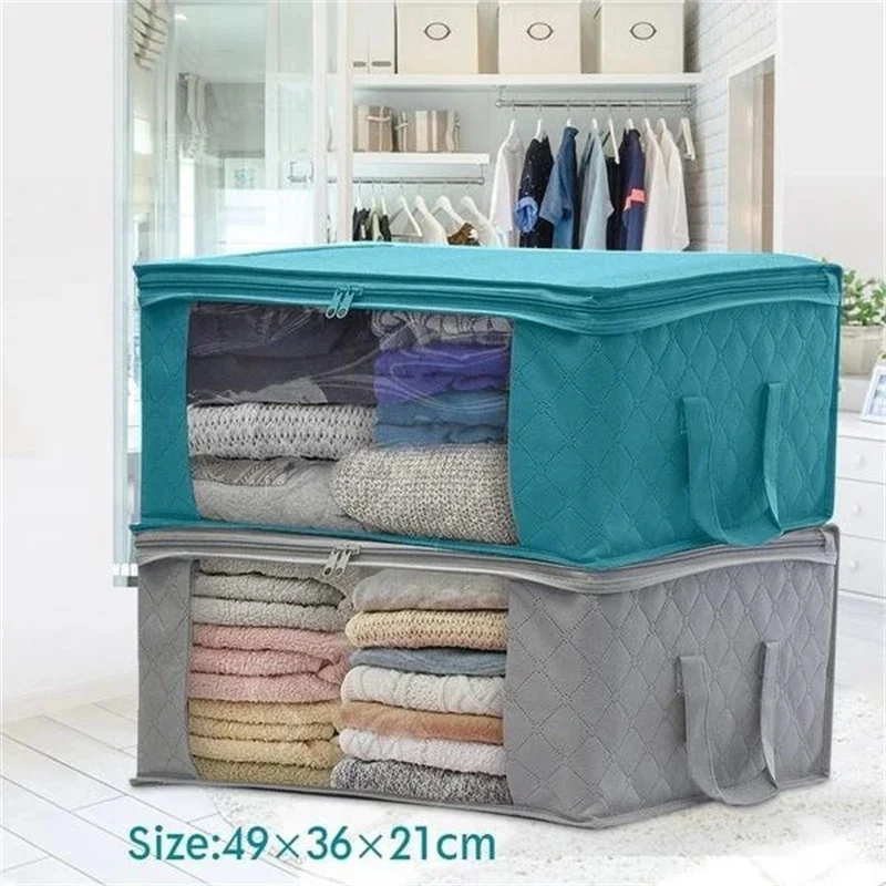 Large Capacity Non-Woven Clothes Quilt Storage Bag Dust-Proof Sweater Blanket Organizer Box Foldable Sorting Pouche Home Storage 3