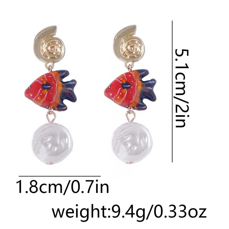 Cute Octopus Drop Earrings Marine Design Resin Copper Alloy Jewelry