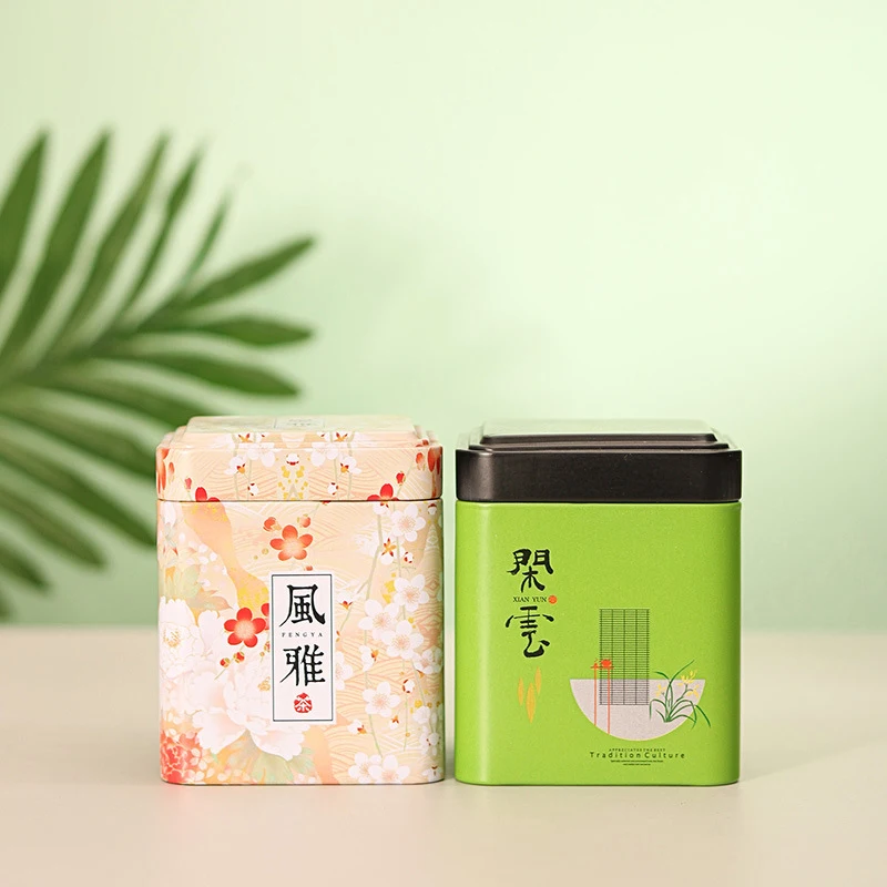 Description Picture 6 of itemMini Square Tinplate Storage Box Sealed Tea Caddy Small Coffee Jar Tea Leaves Container Cans Small Spices Storage Boxes