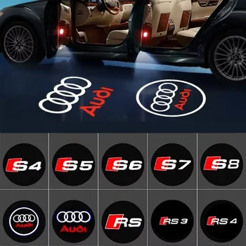 Led Car Door logo Welcome Light For Audi A4 B5 B6 B7 B8 B9 A1 A3 8V 8P 8L A6 C5 C6 C7 A5 A7 A8 Q3 Q5 Q7 TT S3 S6 Sline Quattro 1