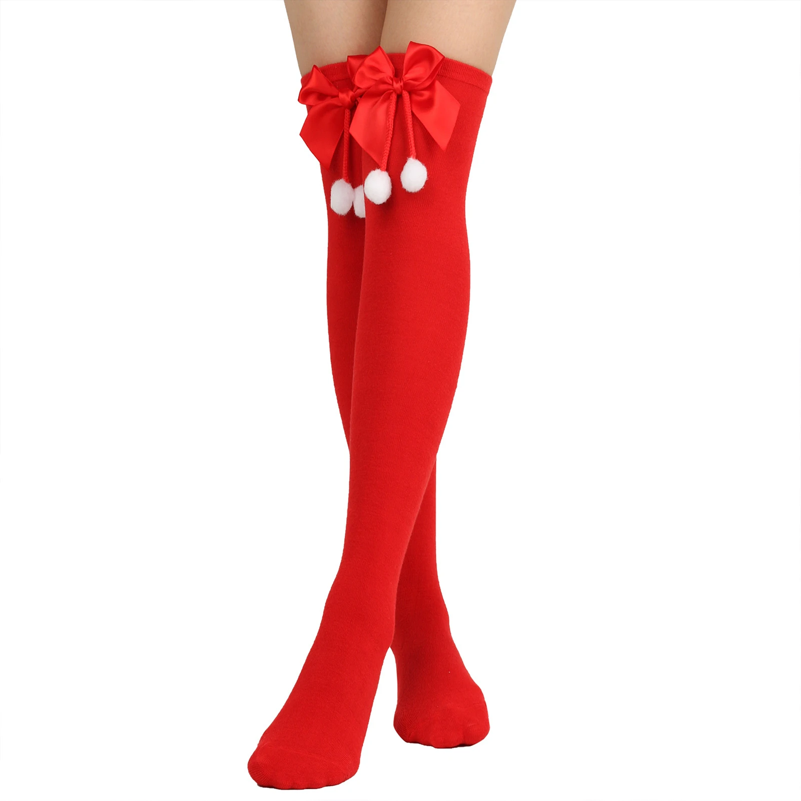 

Christmas Green Red Stocking Cute Large Print Funny Novelty Crew Socks Ankle Socks for Women Teens Girls