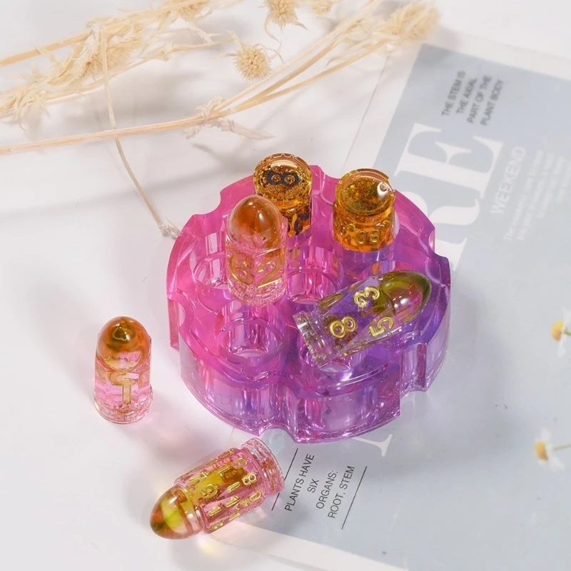 7 Hole Head Dices Mold Dices Storgae Box Silicone Molds DIY Crystal Epoxy Resin Mold Digital Game Easy to Release