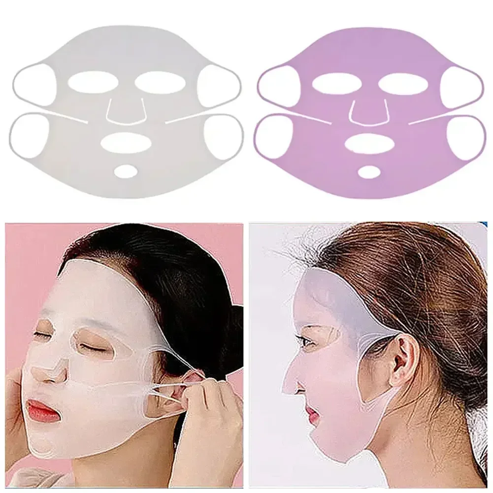 Gros plan sur le masque réutilisable en silicone pour visage, mettant en évidence les trous d'aération et le double système d'absorption.