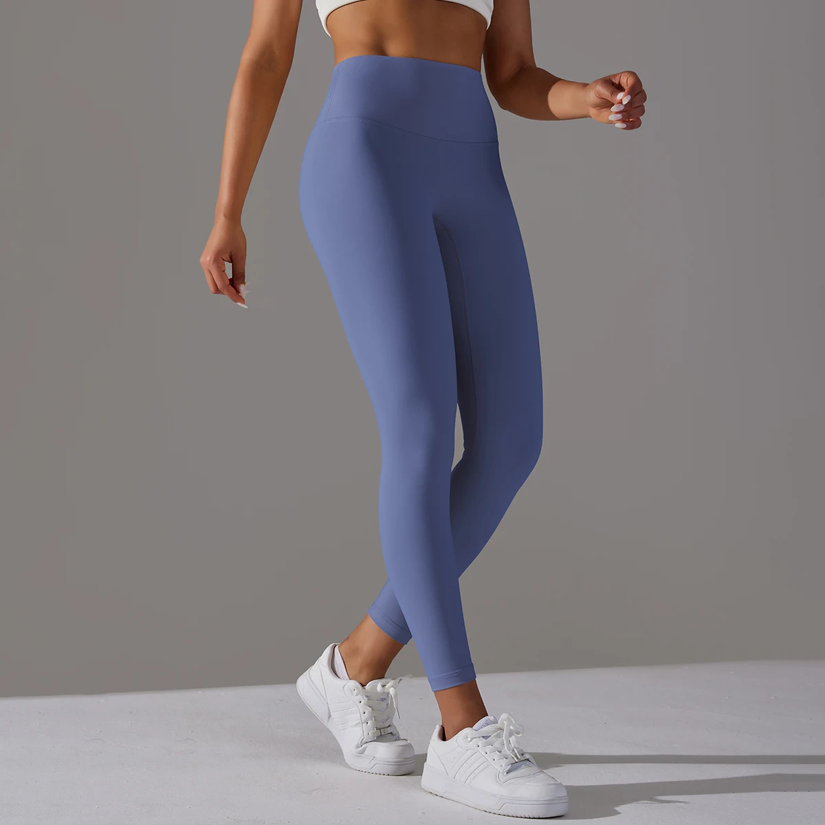 Leggings de sentimento nu de cintura alta para mulheres, calça casual, leggings de ioga apertadas, ginástica, corrida, energia