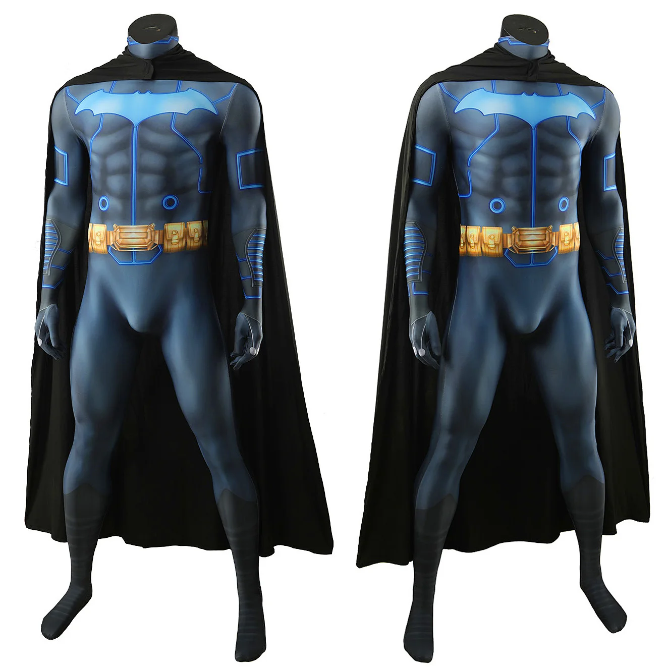 DC-Inspired Batman Spandex Bodysuit Cosplay Costume for Boys