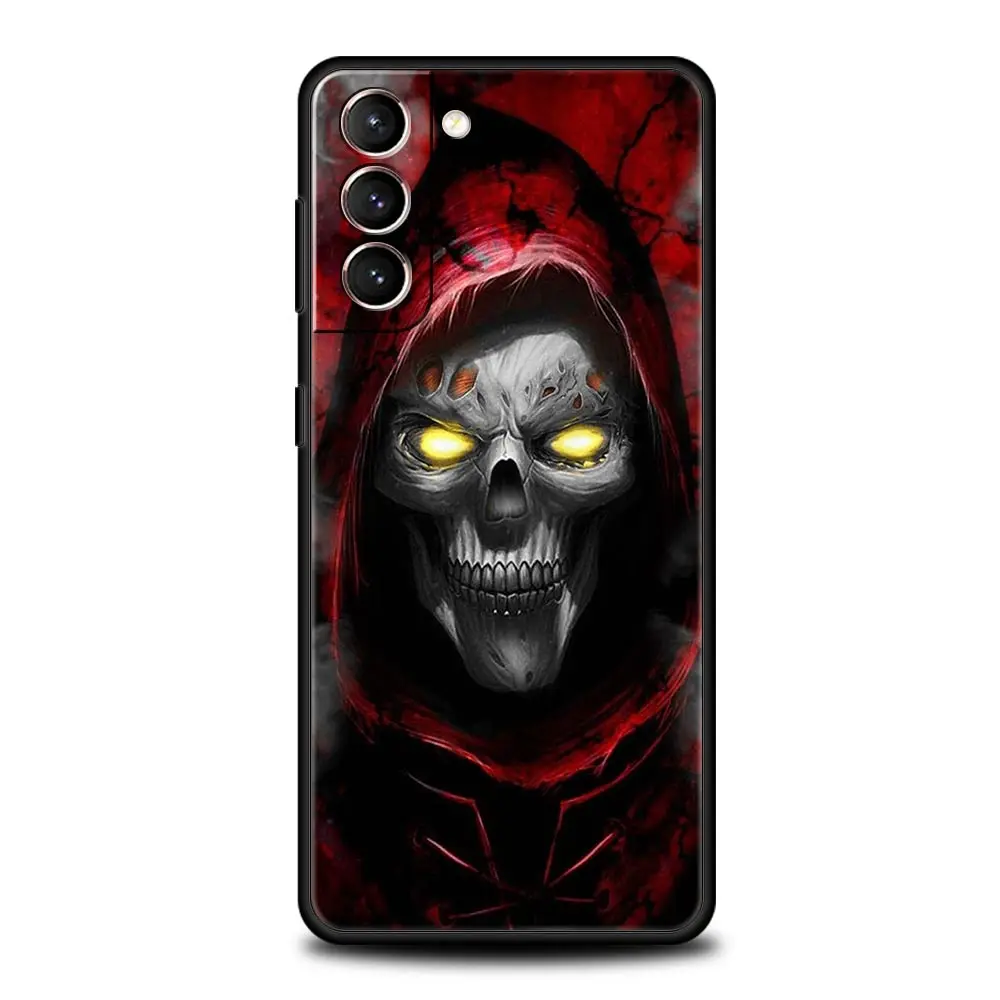 Silicone Phone Case with Grim Reaper Skull Skeleton Design