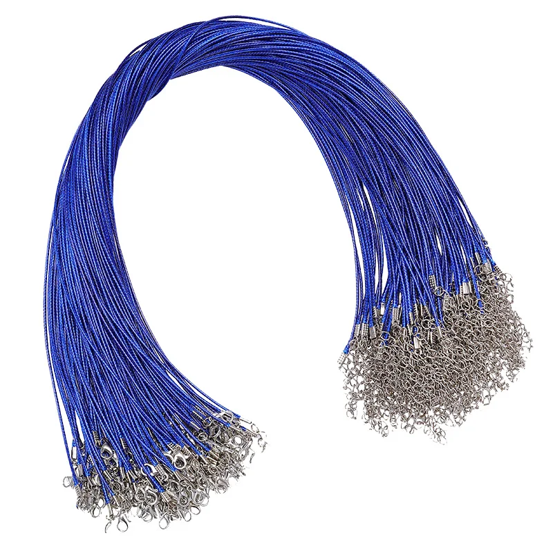 Vibrant Multicolor Waxed Leather Cord Necklace Set - 15-Piece DIY Jewelry Accessory Collection