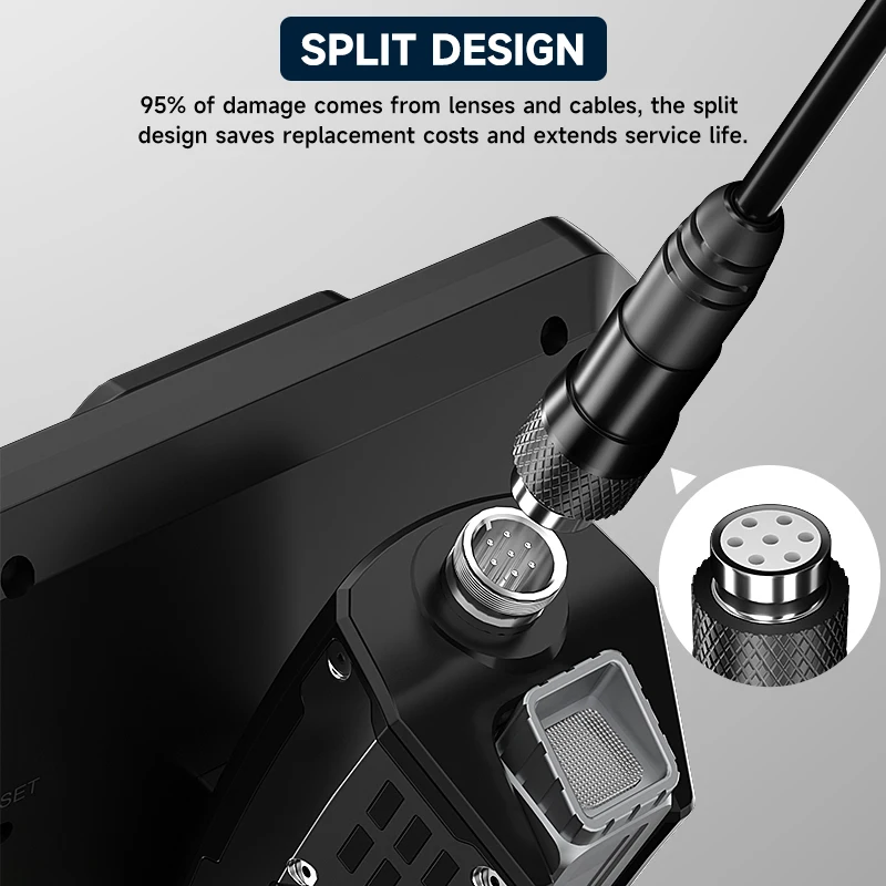 360 °   자동 회전 핸드헬드 내시경 5인치 IPS 스크린 9.5mm 1080P HD 카메라 분리형 디자인 방수 보어스코프 파이프 하수구 검사