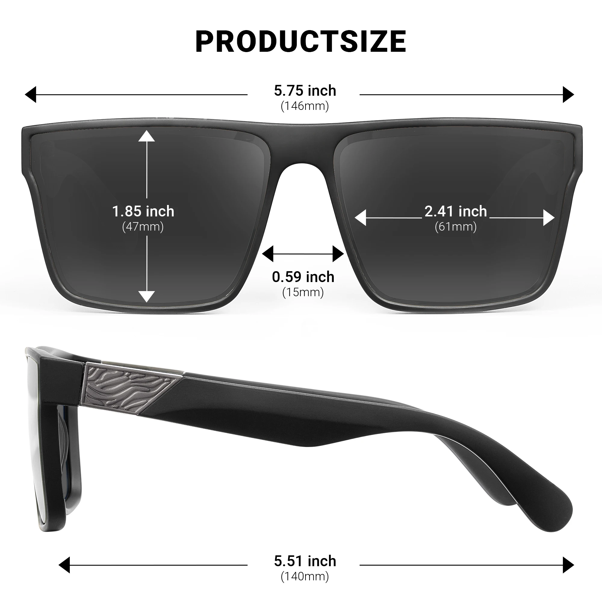 JIM HALO Retro Polarized Sunglasses Men Women, Flat Top