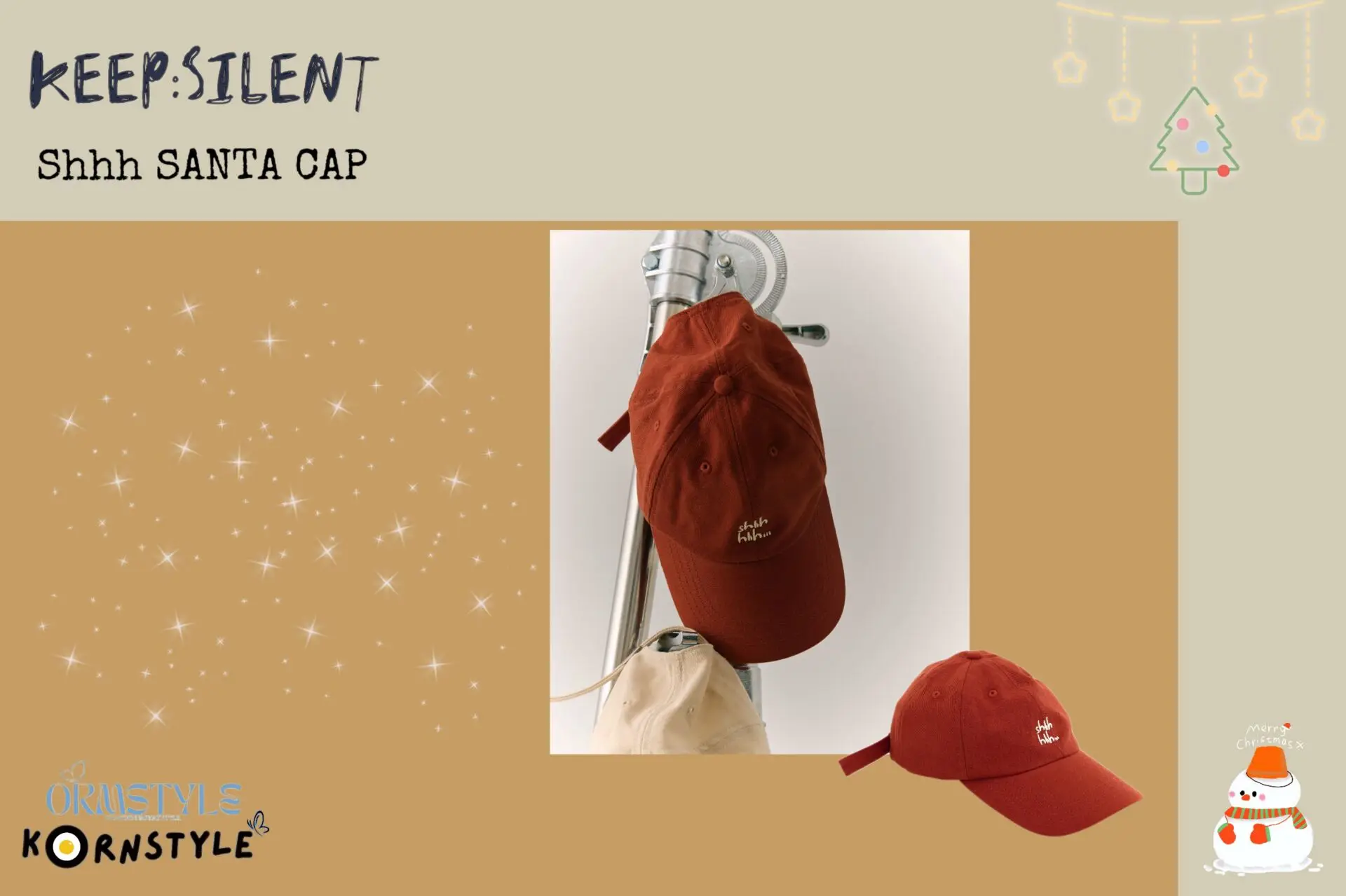 Presale Orm Kornnaphat Keep Silent Christmas style short sleeved T