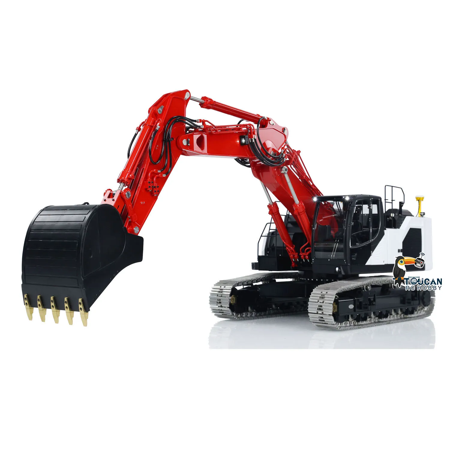 LESU LR945 Metal 1/14 Hydraulic RC Excavator AOUE 945 Painted Assembled 3 Arms Light System Servo Motor RC Diggers Toys Model 3