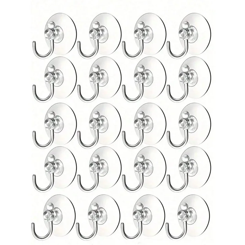3cm Clear Suction Cup Hooks-Heavy-Duty Waterproof Adhesive-Free Hangers for Glass/Tile/Walls,Perfect for Kitchen/Bathroom