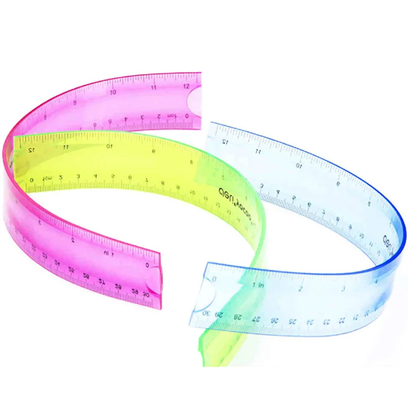 

Soft Ruler Multicolour Student Flexible Ruler Tape Measure 15cm 20cm 30cm(6\8\12inch) Straight Ruler Office School Supplies