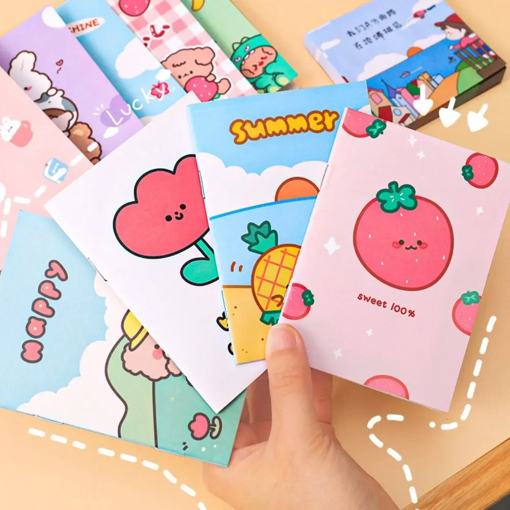 

4PCS Words Mini Pocket Notepad Cartoon Memo Notes Portable Mini Notebook Journal Diary Cute Pocket Note Book School