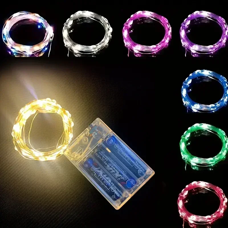 Enchanting LED Fairy Lights - Battery-Powered Copper Wire Garland