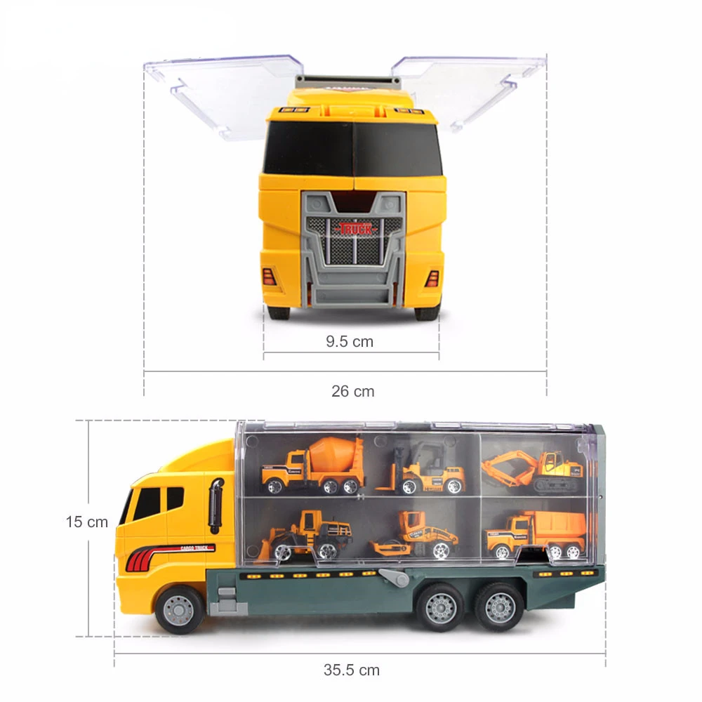 Big Trucks Set Mini Alloy Diecast Car Model Toys Vehicles Carrier Truck Helicopter Tank Fire Truck Engineering Car Toys For Kids 3