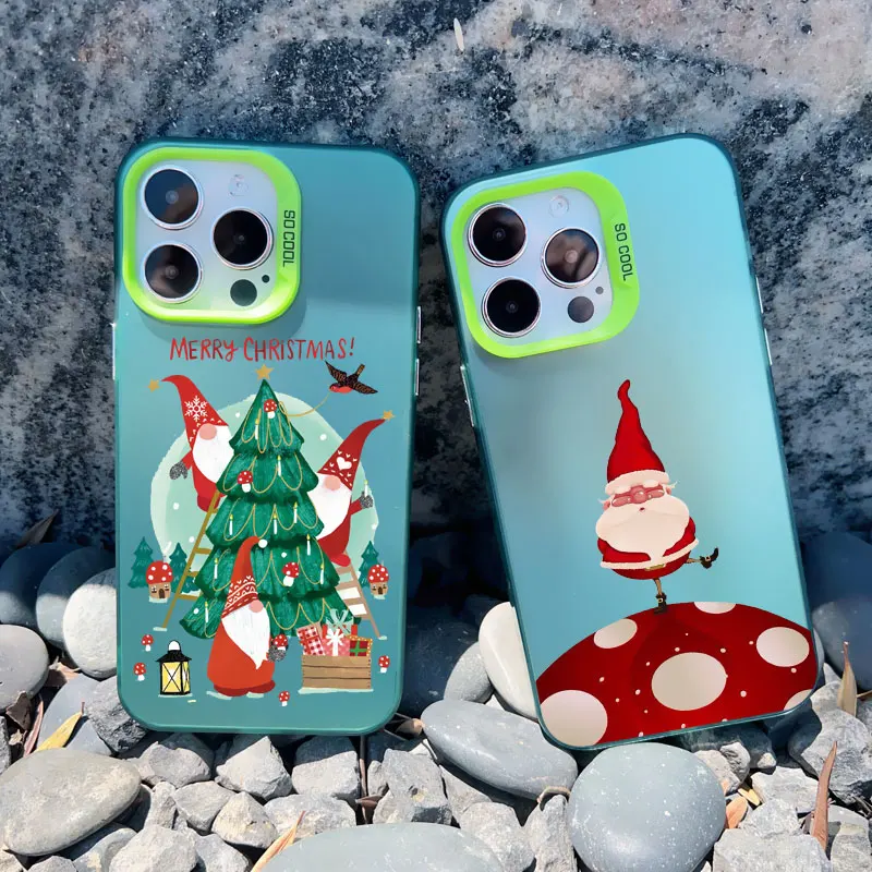 Niedliche Weihnachts-Weihnachtsmann-Handyhülle für iPhone 17 16 15 14 Pro Max 13 12 11 Pro Max Mini 15 Plus Stoßfeste Laser-Cover – Detail 18