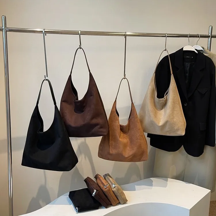 Suede Women's Autumn Winter Commuter Tote Bucket Shoulder Bags