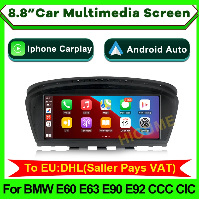 8.8 inch Wireless Apple CarPlay Android Auto Car Multimedia for BMW E60