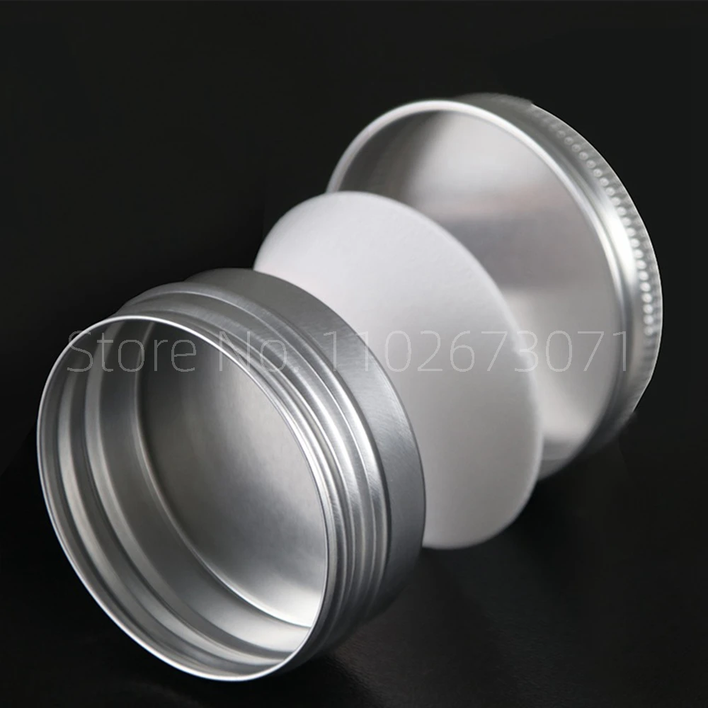 5/10/15/20/30/50/60/80/100/150/200gEmpty Aluminum Box Lids Silvery Tin Cans Round Metal Box Empty Ceam Jar Cosmetic Containers
