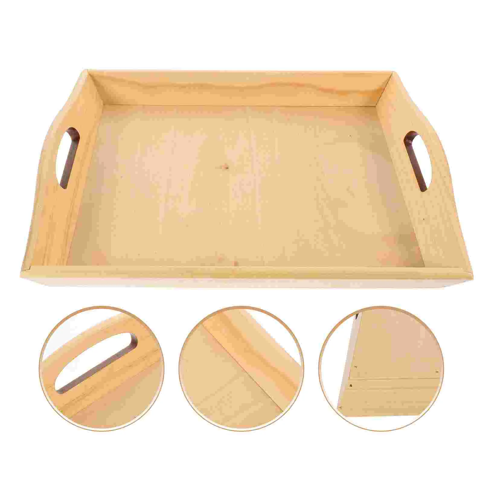 

Tray Wood Serving Trays Fruit Restaurant Bread for Eating Wooden Small Food Planks