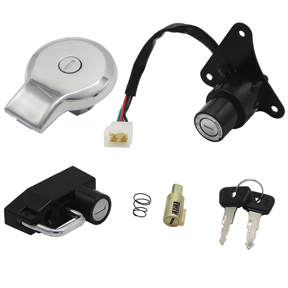 Motorcycle Oil Fuel Tank Gas Cap Ignition Switch Seat Lock Key Kit For Yamaha Xv125 Virago 1997-2000 Xv250 Virago 250  1988-2013