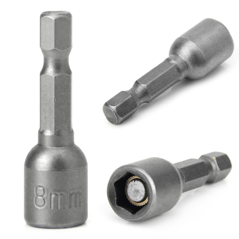 

10 Pcs Nut Driver Set 8mm 5/16" Socket Adapter Drill Bit
