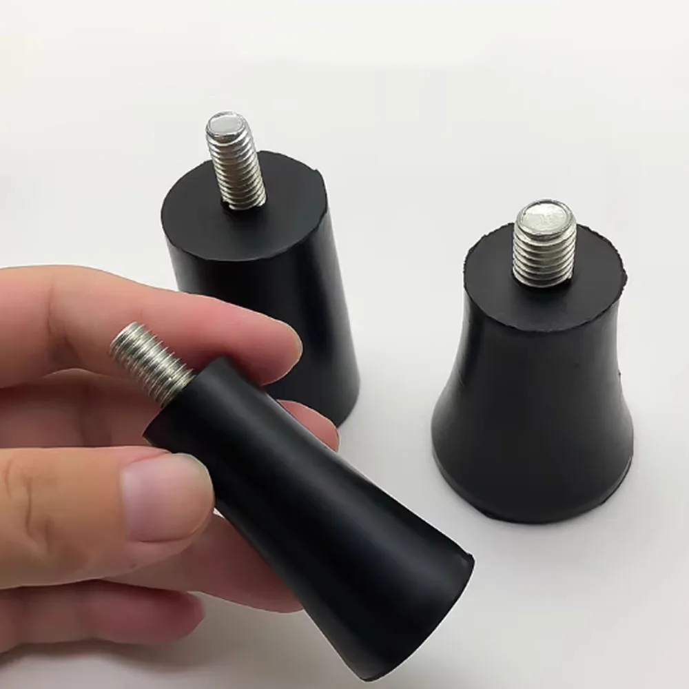 2Pcs M6 M8 M10 M12 나사가있는 조정 가능한 발 패드 미끄럼 방지 충격 흡수 고무 레벨링 발 패드 가구 의자 다리 매트