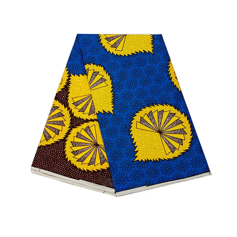 

YKSCO 6 Yards 100% Cotton Original Ankara African Fabric Tissu Africain Robe Dutch African Loincloth Super Real Wax Print Fabric