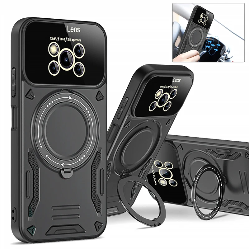 Magnetic Ring Bracket Armor Case with Magsafe Wireless Charging Compatibility